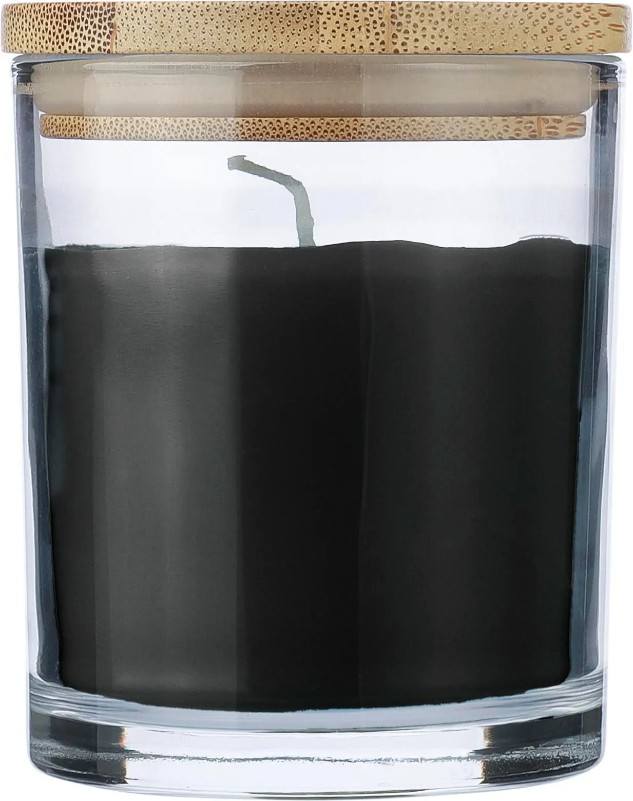 Kaars Riven | Glas met bamboe deksel zwart