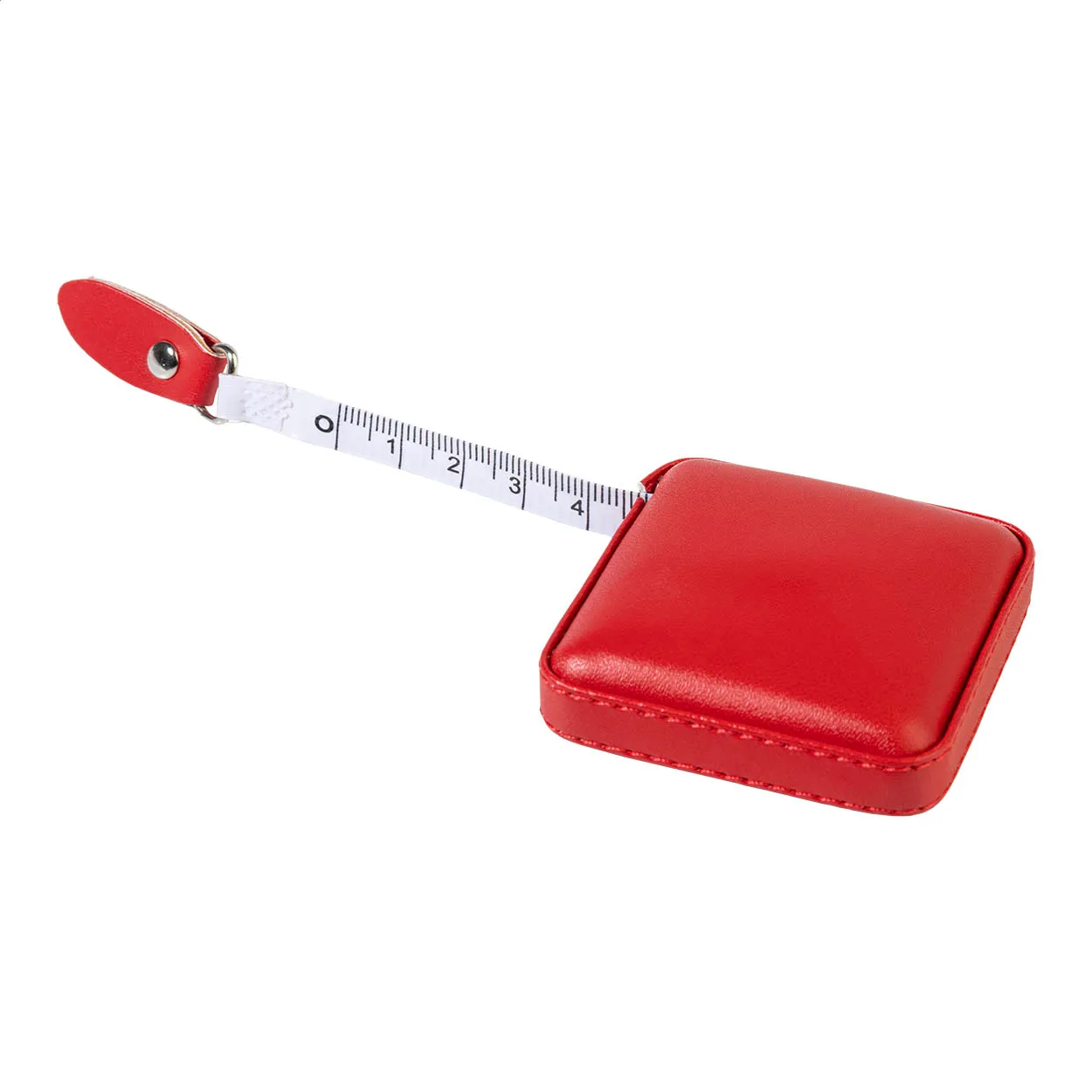 Rood meetlint met wit meetlint en rood etui