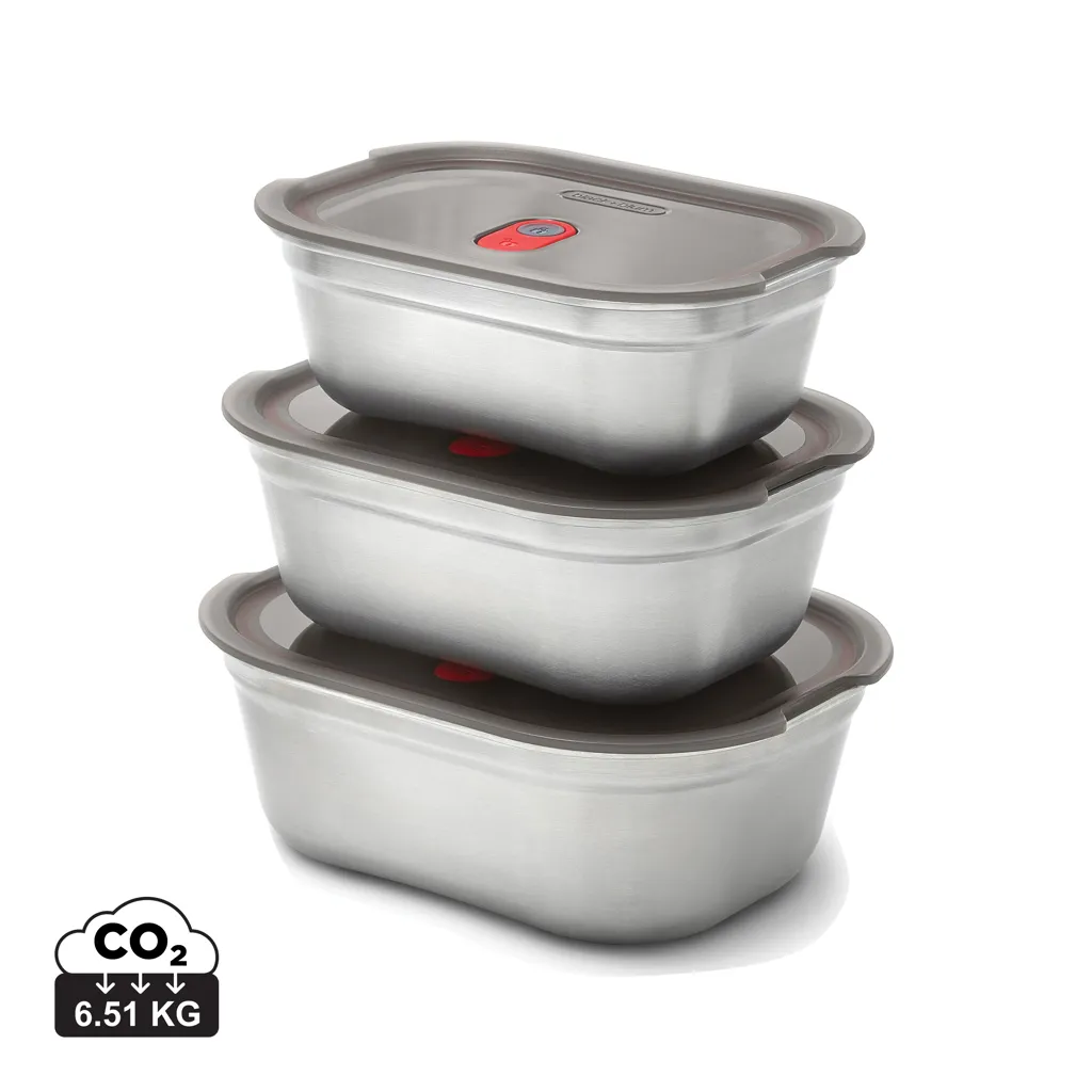 Black+Blum Mealprep Box Set 3 stuks Klein, Middel, Groot grijs