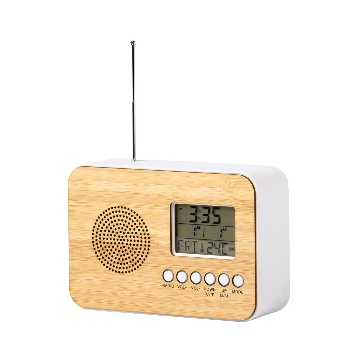 Bordio radio bureauklok natuurlijk