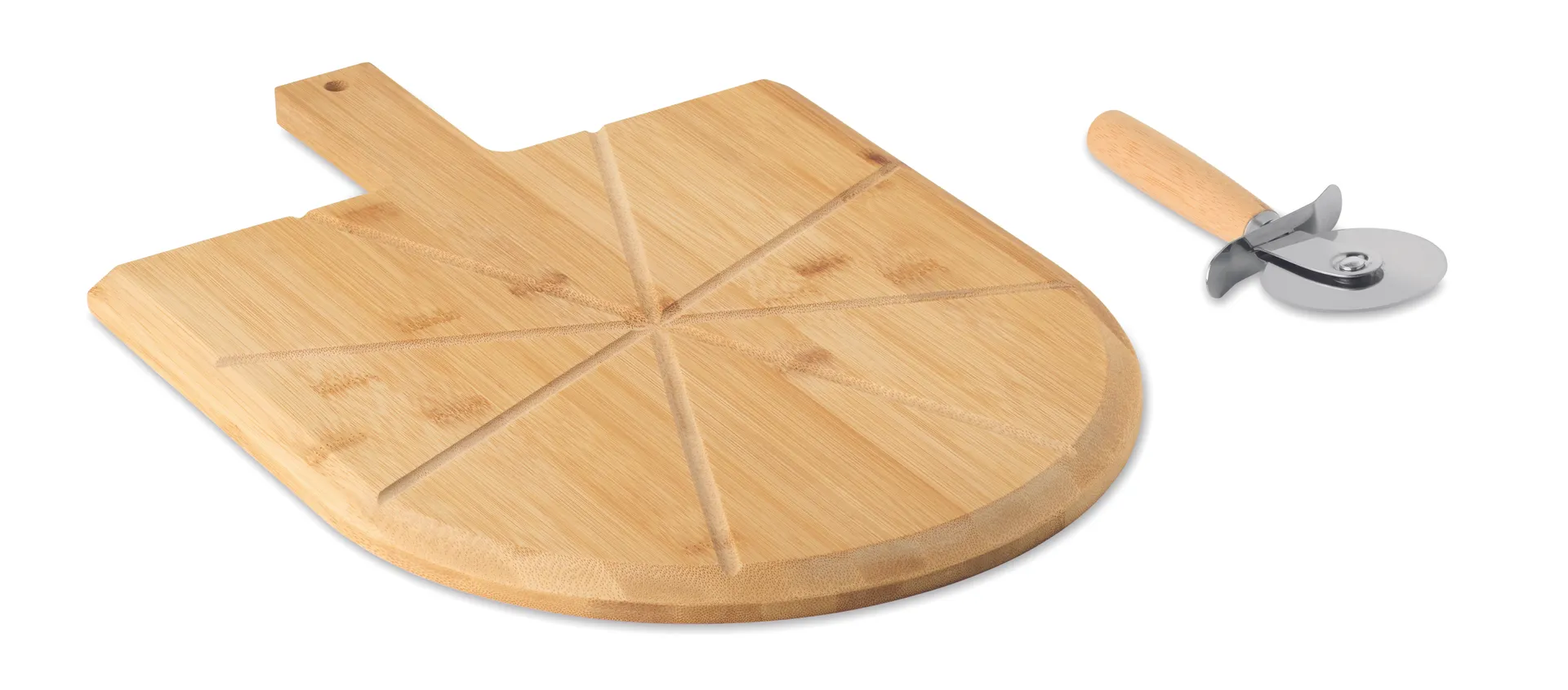 Bamboe pizzabord & snijder Hout
