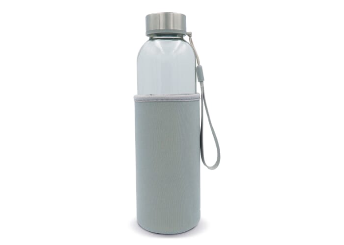 Waterfles glas met sleeve 500ml