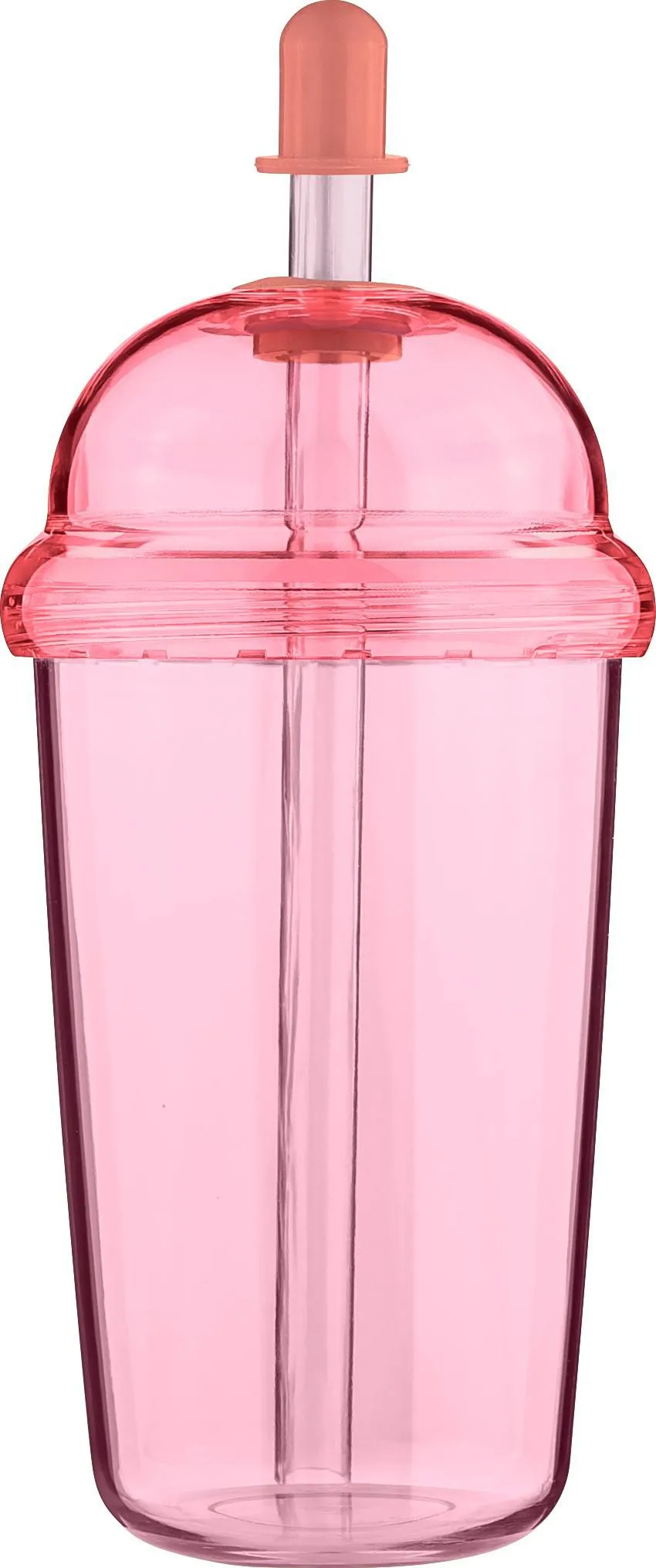 rPet Drinkbeker met rietje Glow 500 ml roze
