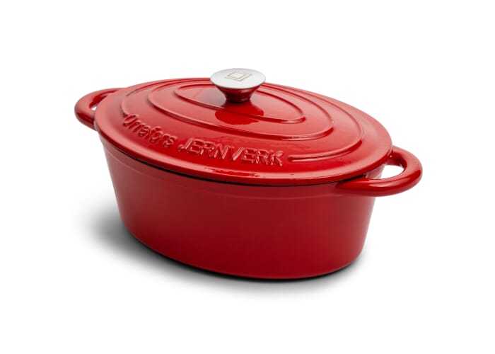 Orrefors Jernverk Ovale geëmailleerde braadpan 3.5L Rood