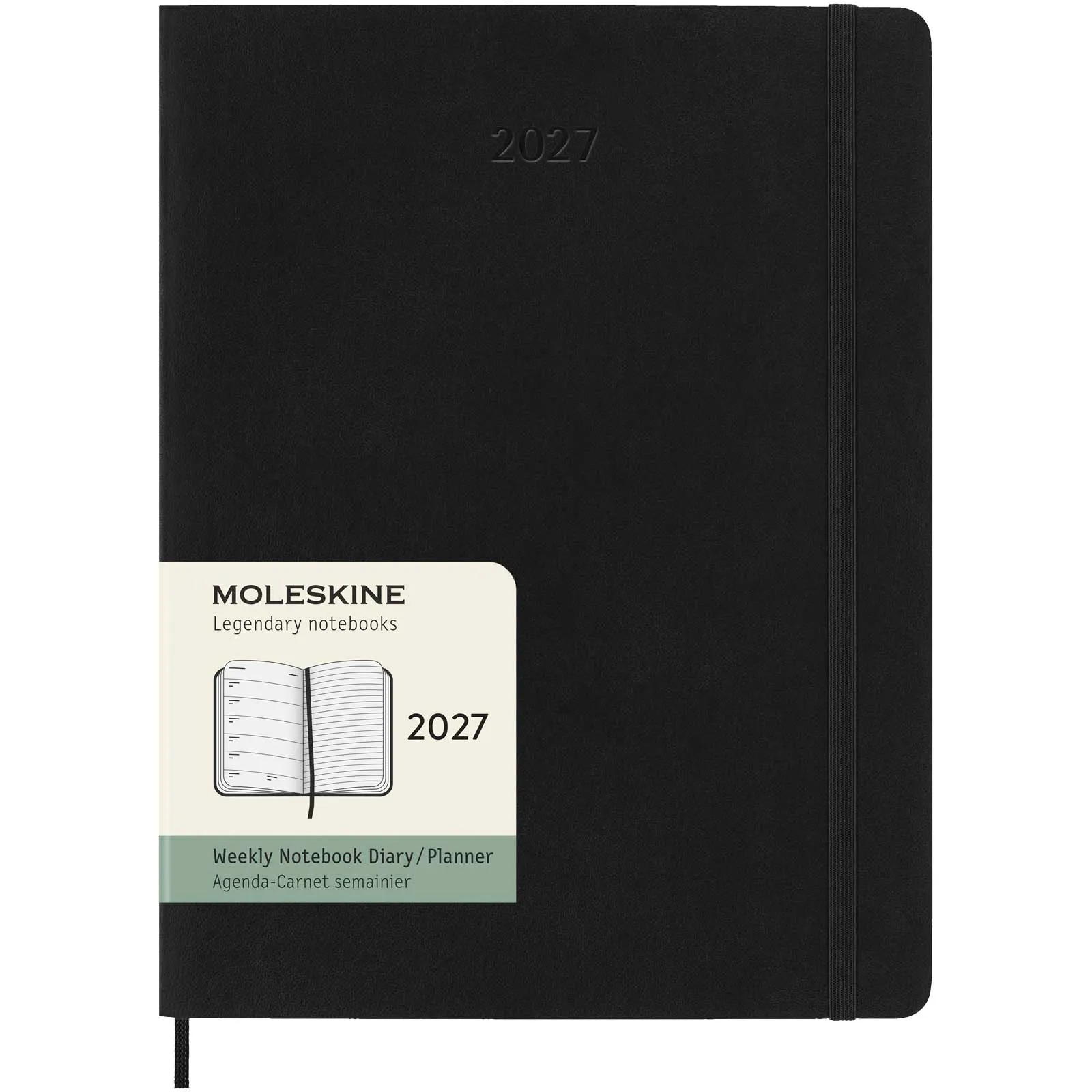 Moleskine week-agenda voor 12 maanden met zachte kaft XL Zwart