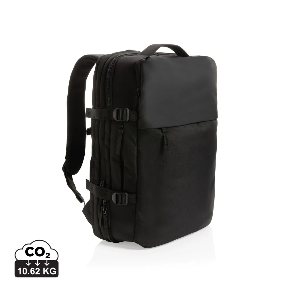 Swiss Peak AWARE™ RPET 15.6" uitbreidbare weekendrugzak zwart
