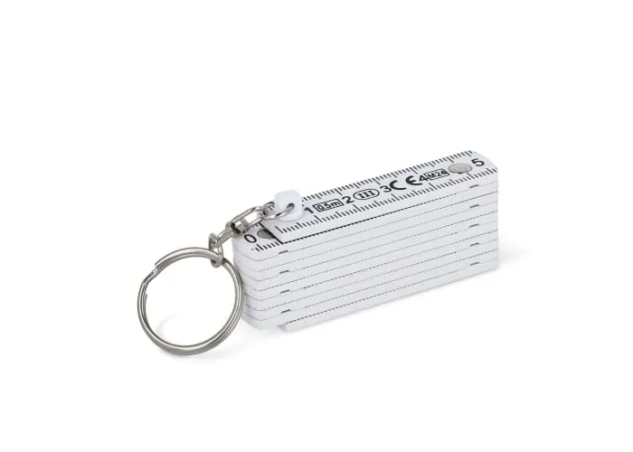 Gekalibreerde duimstok sleutelhanger 0,5m Wit