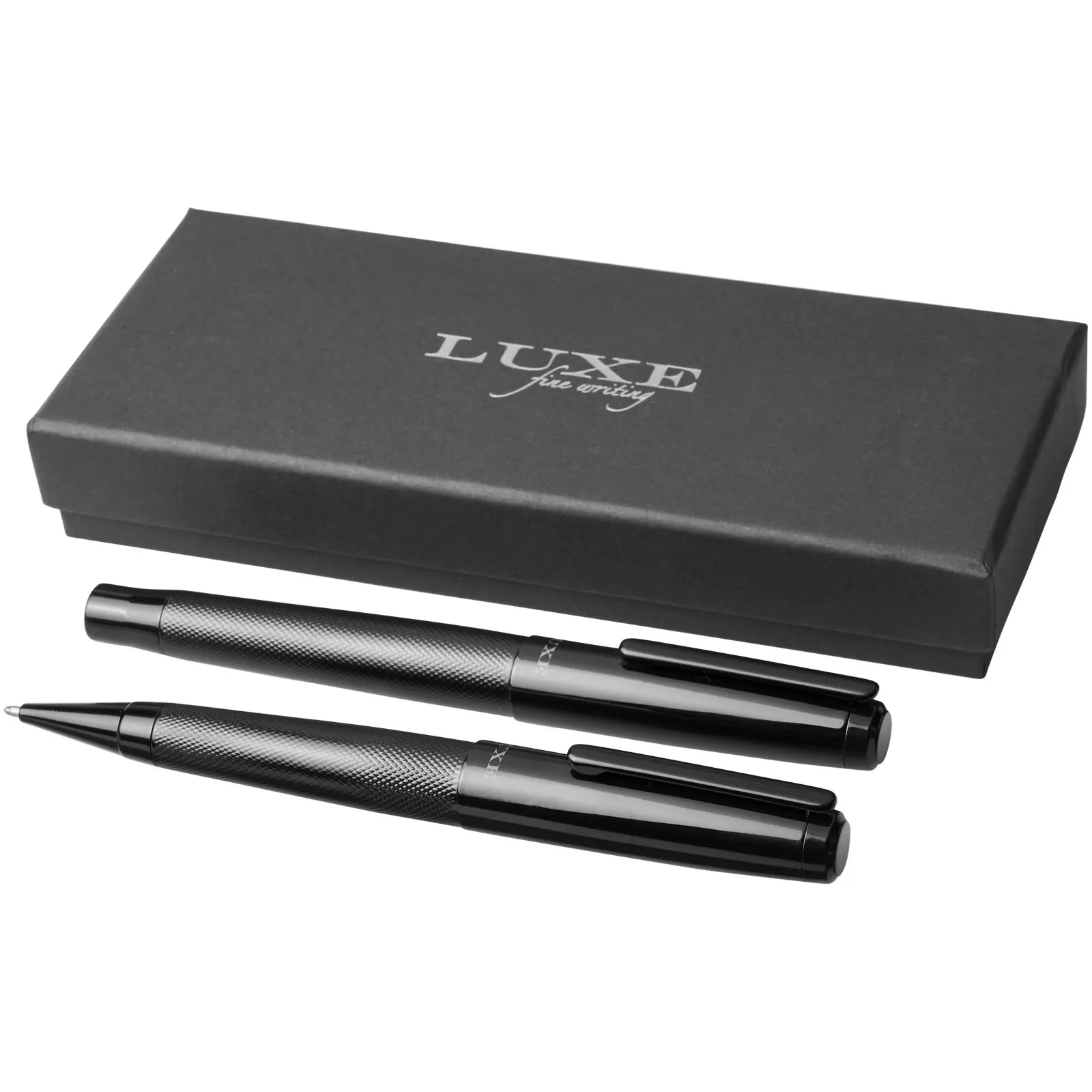 Gloss cadeauset met twee pennen (zwarte inkt) Zwart