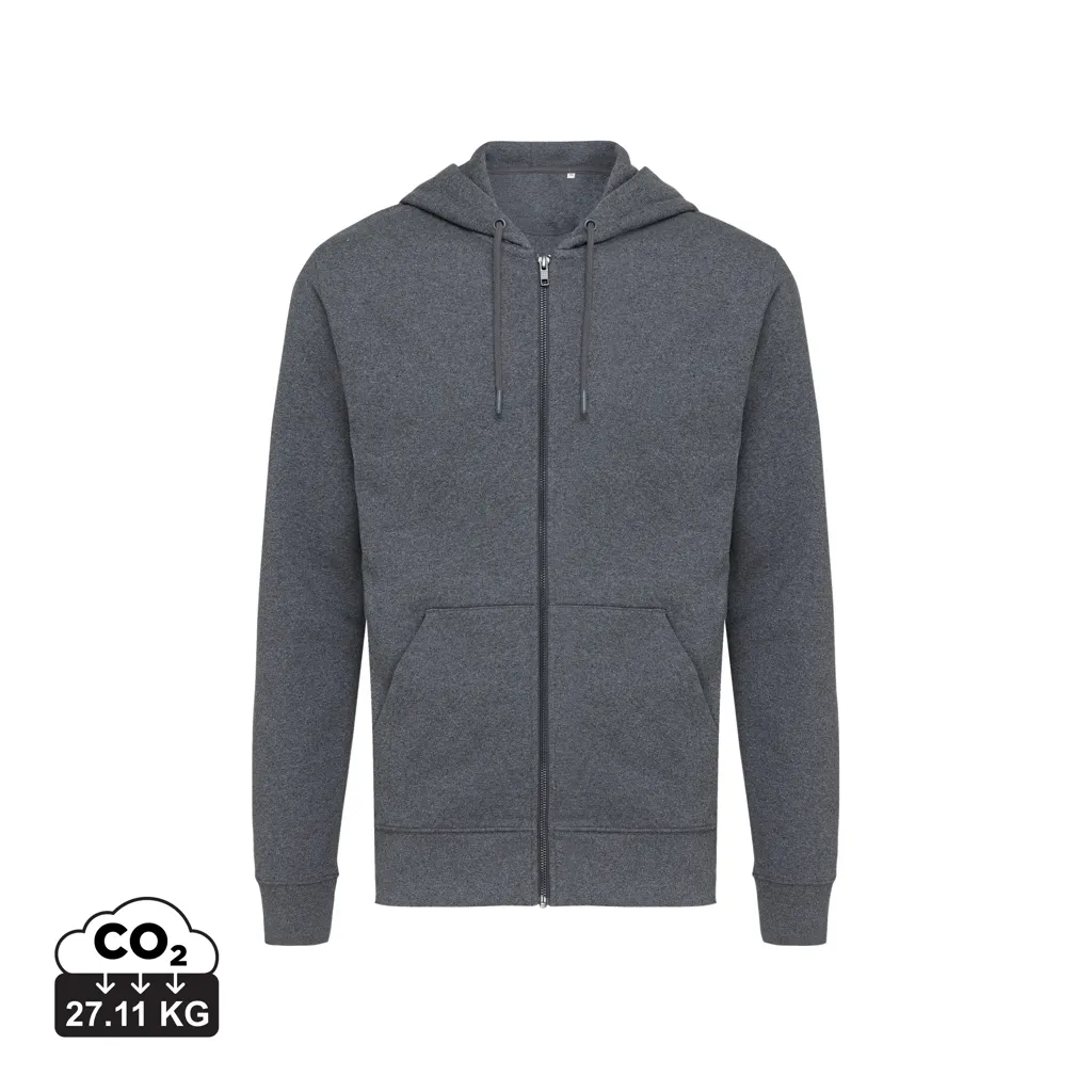 IQONIQ Abisko gerecycled katoen hoodie met rits heather anthracite