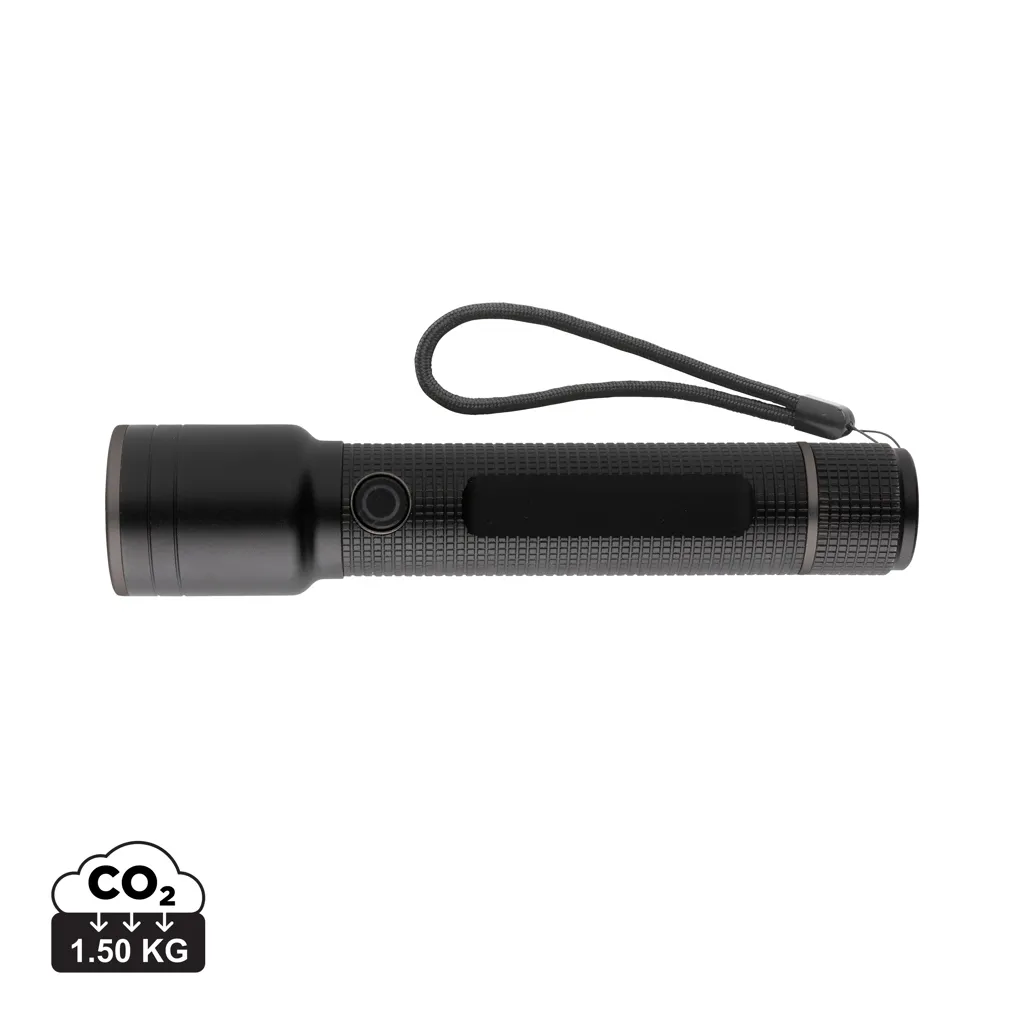 Gear X RCS gerecycled aluminium USB-oplaadbare zaklamp large zwart