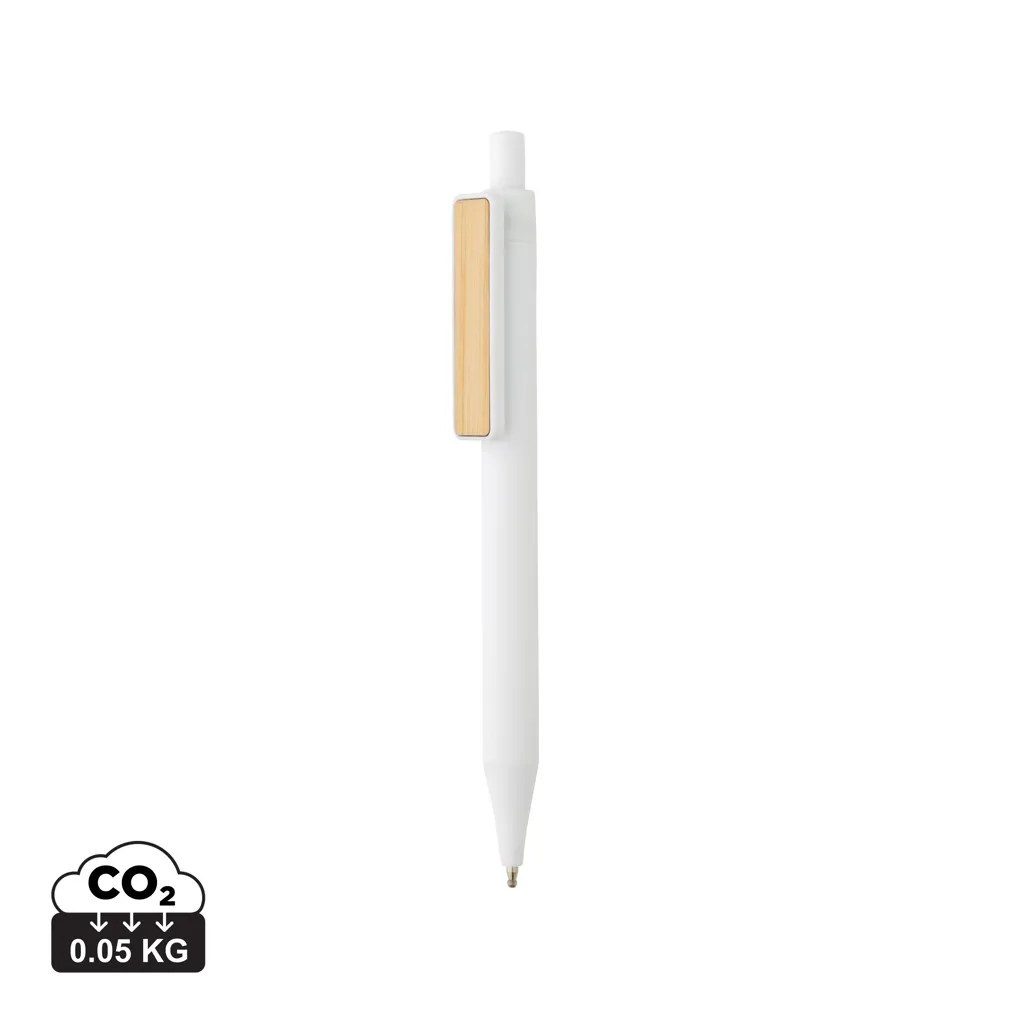 GRS RABS pen met bamboe clip wit