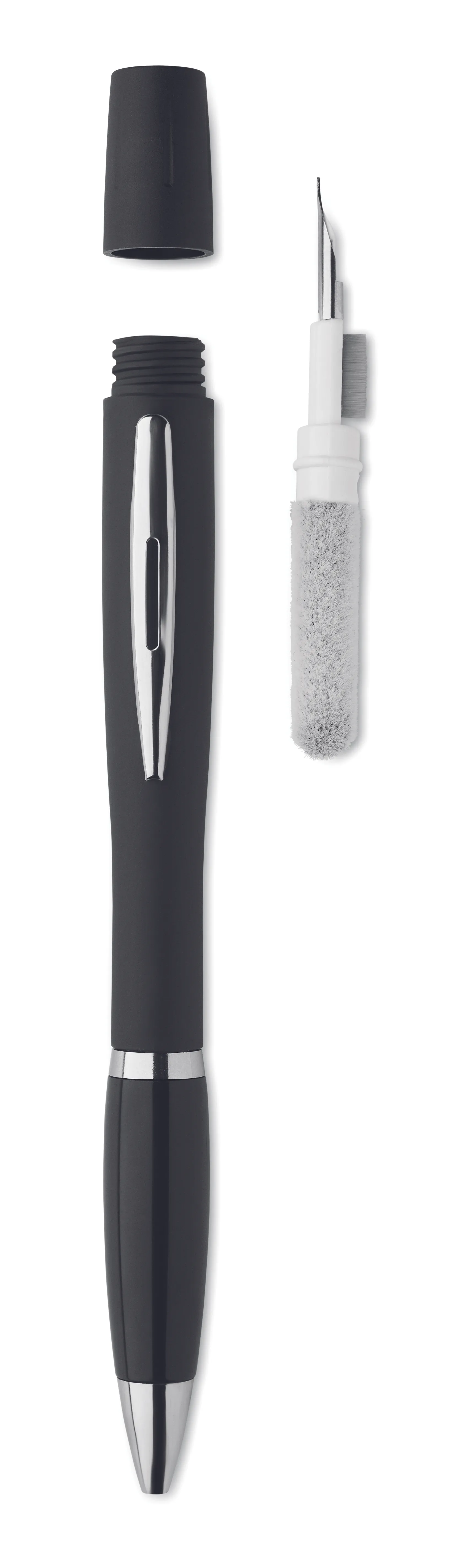 Pen met TWS reinigingsset Zwart