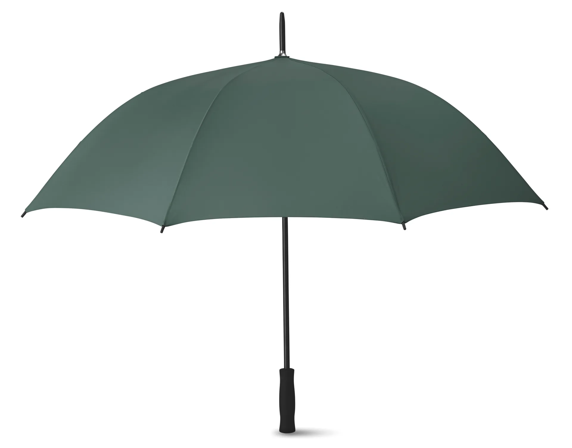 Groene geopende paraplu van 27 inch met zwart handvat