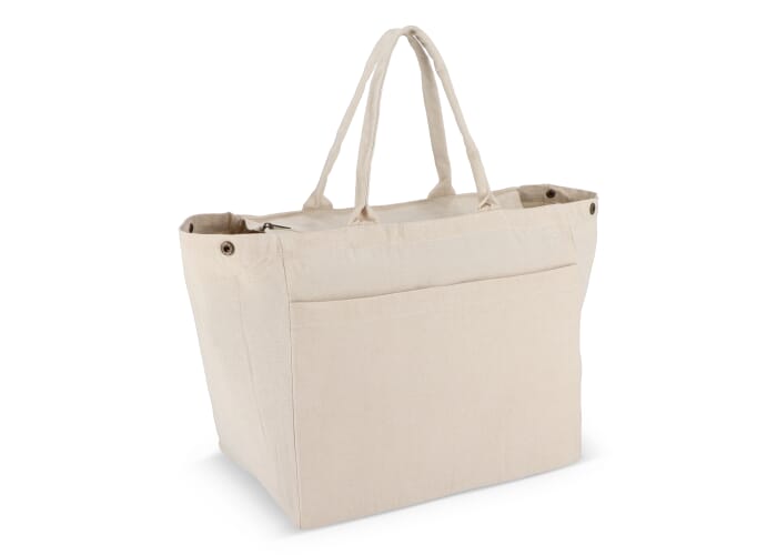Katoen Tote met rits OEKO-TEX® 39 x 24 x 34cm 320g/m² Ecru