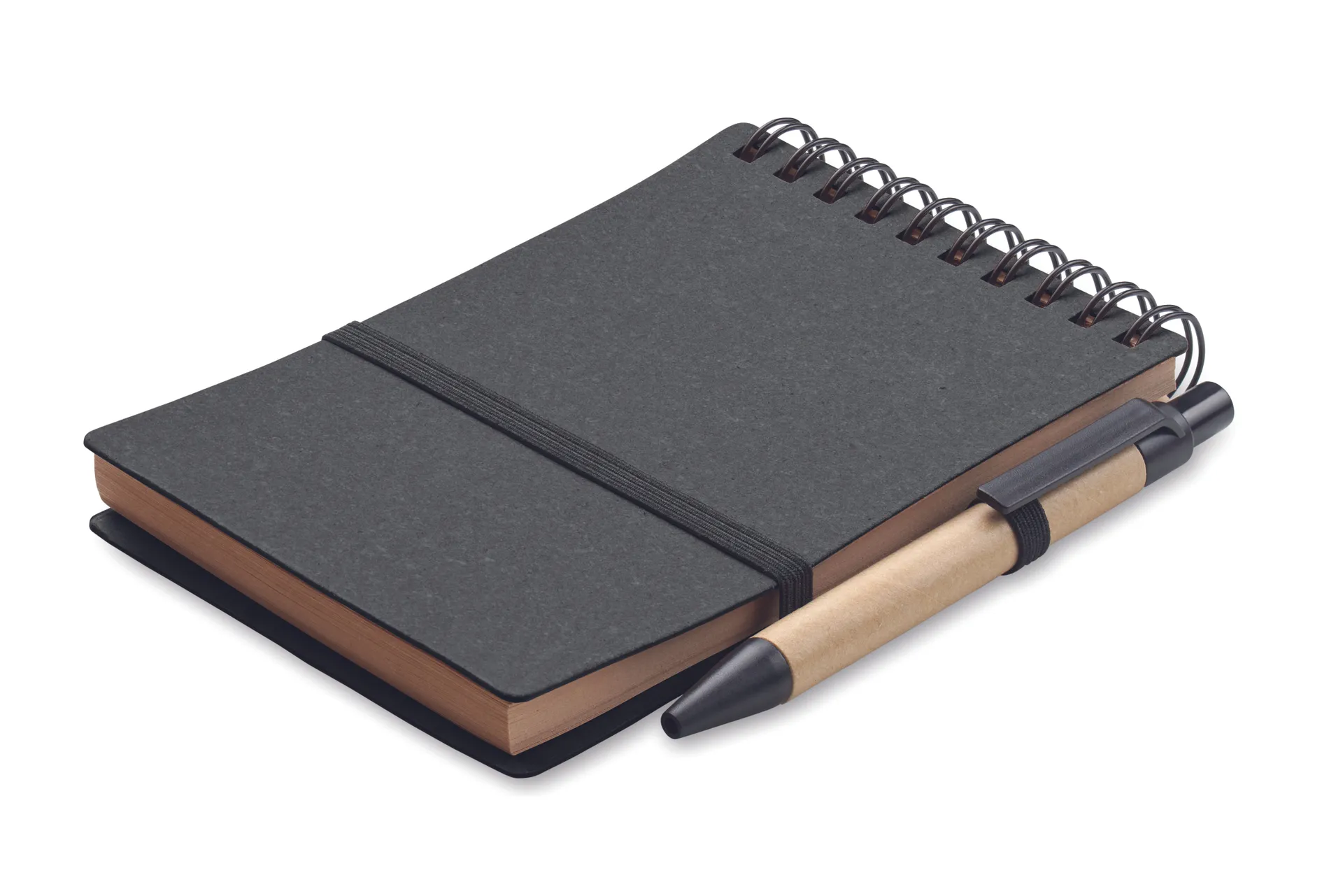 B7 Gerecycled notitieboek met balp Steengrijs