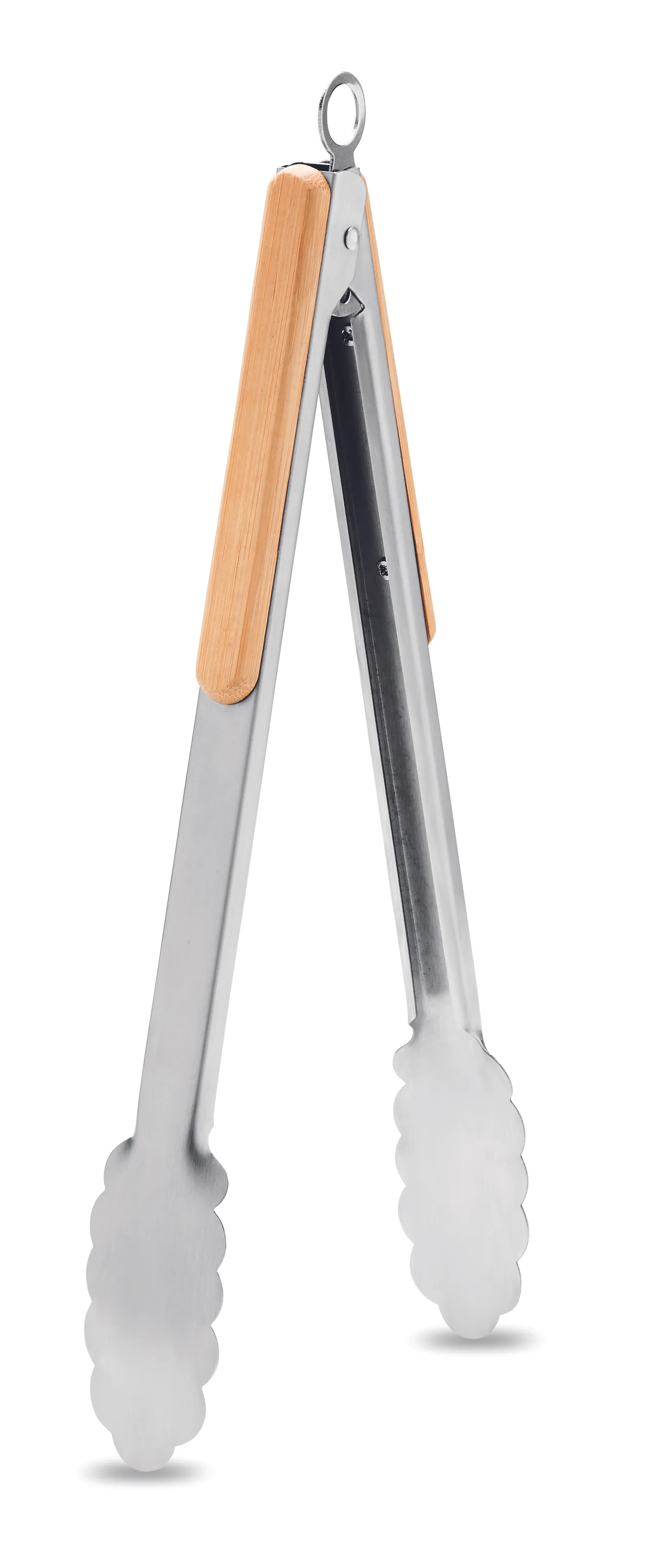 Roestvrijstalen barbecue tang Hout