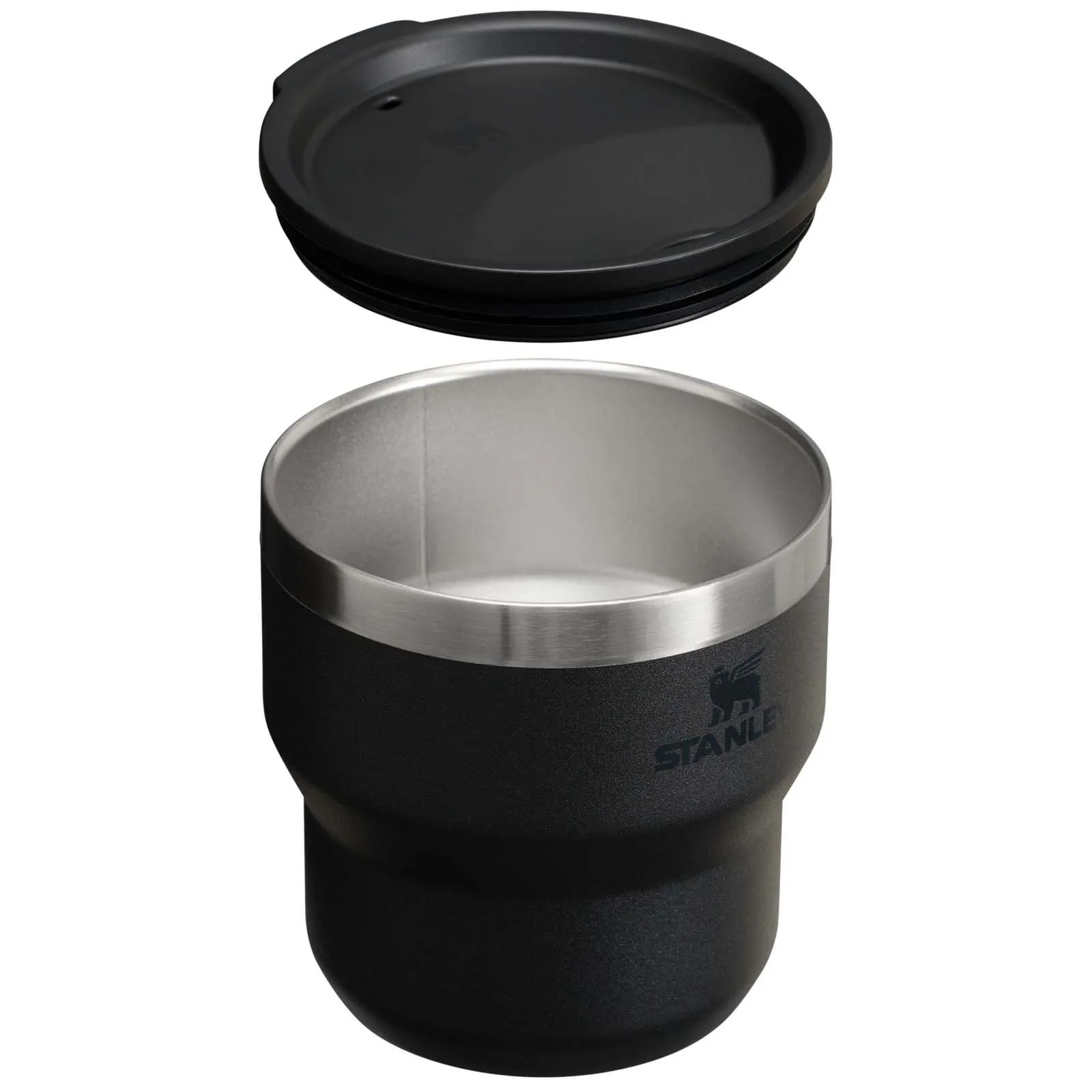 Stanley Stay Hot 295 ml roestvrijstalen geïsoleerde stapelbare campingbeker Zwart