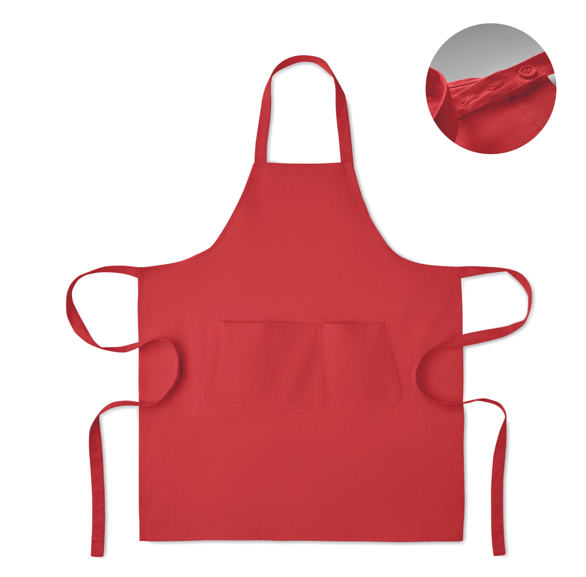Schort biologisch katoen 240g Rood