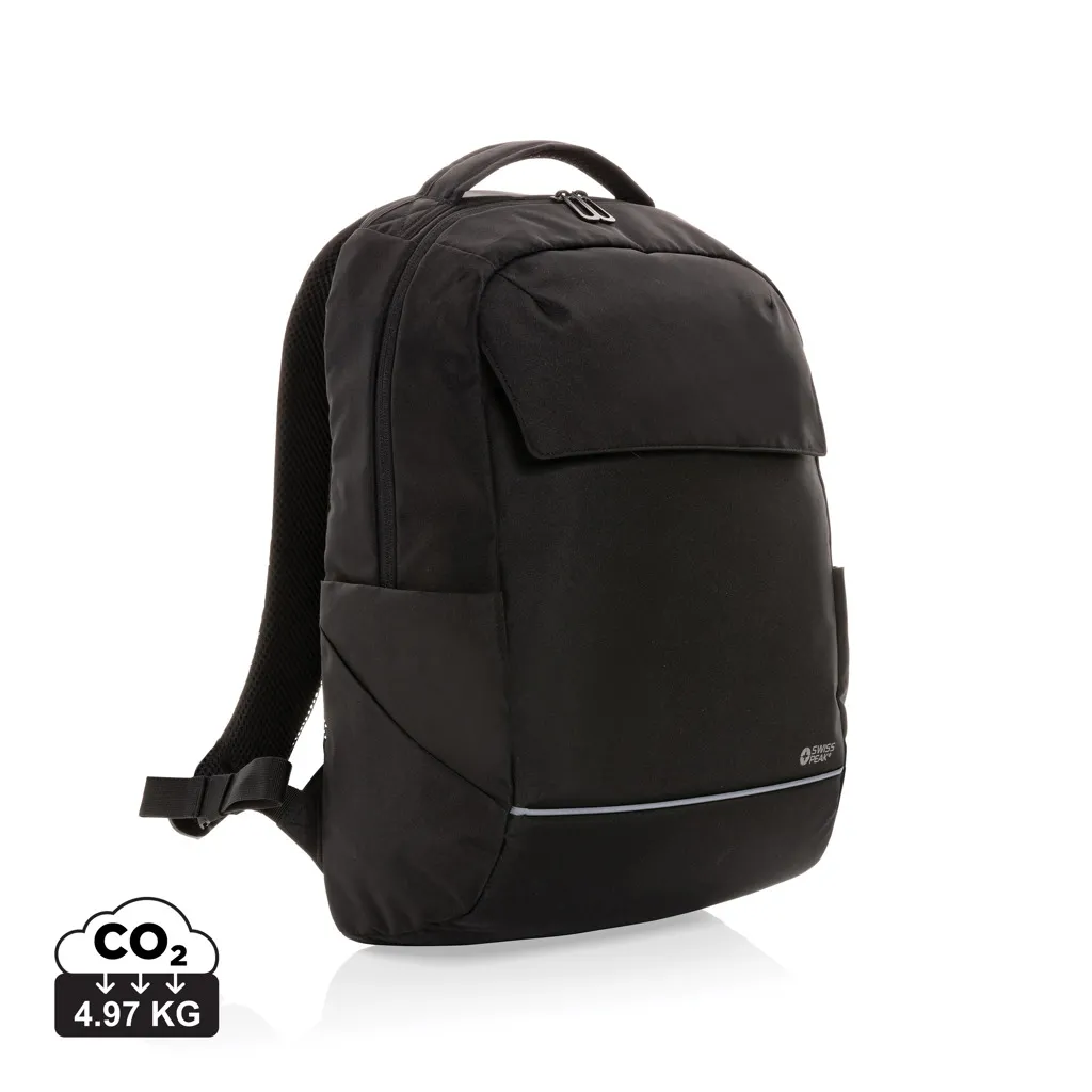 Swiss Peak Brooke AWARE™ RPET daily 15.6" laptop rugzak zwart