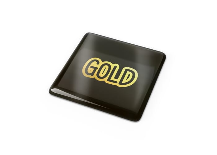 Doming Vierkant 30x30 mm Goud