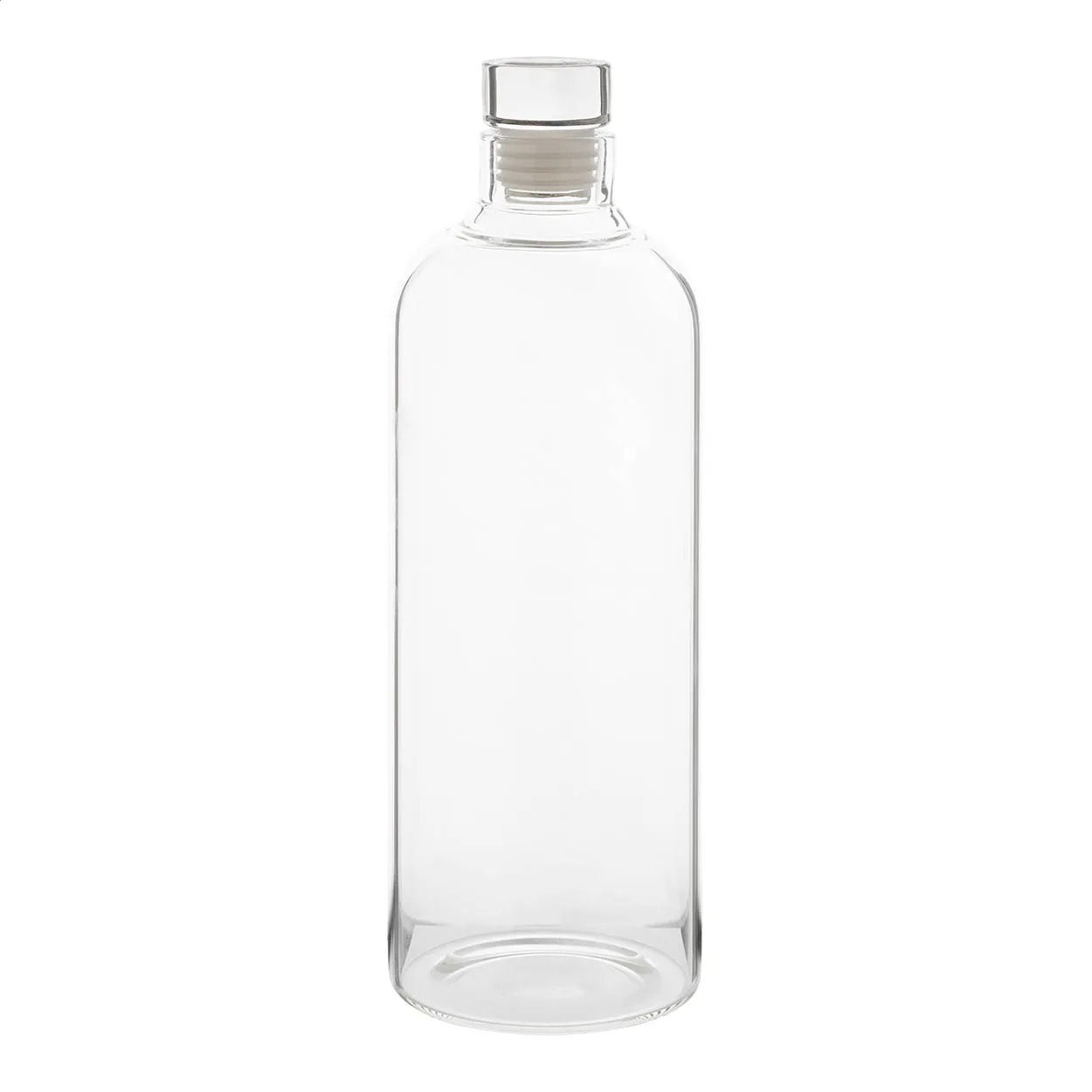 Transparante glazen drinkfles met schroefdop