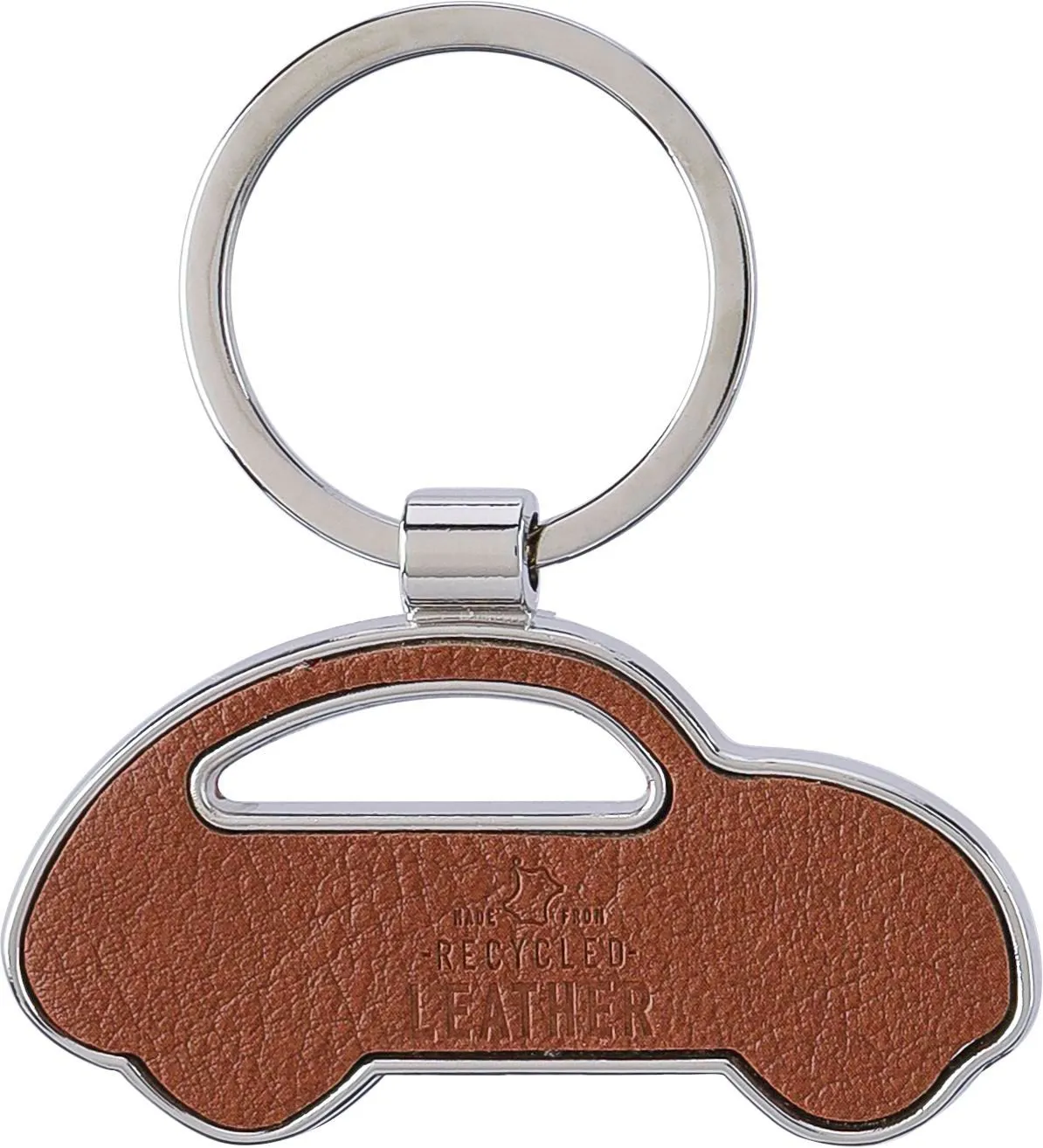 Gerecycled lederen sleutelhanger Joan bruin