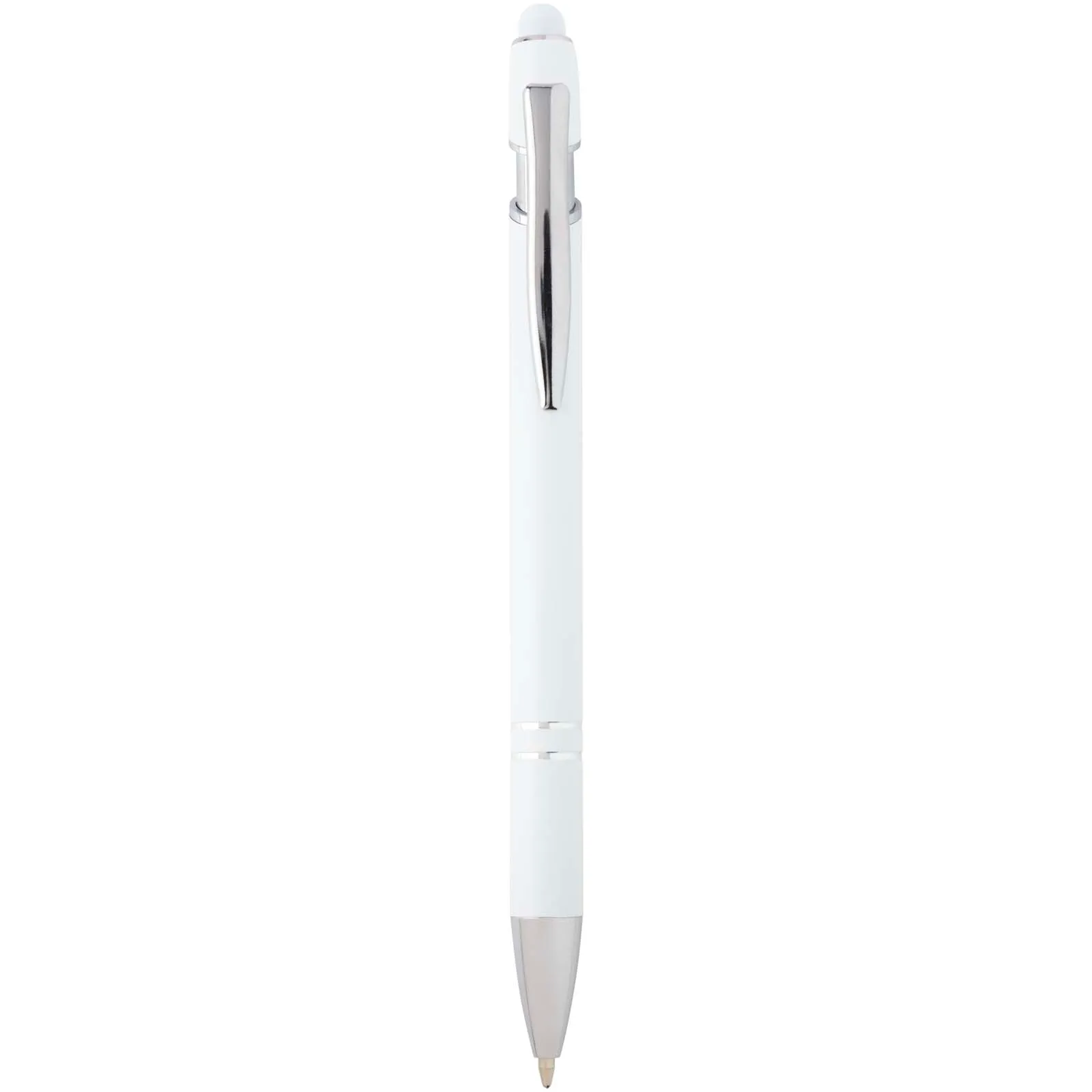 Kish balpen met zilveren afwerking (zwarte inkt) Wit