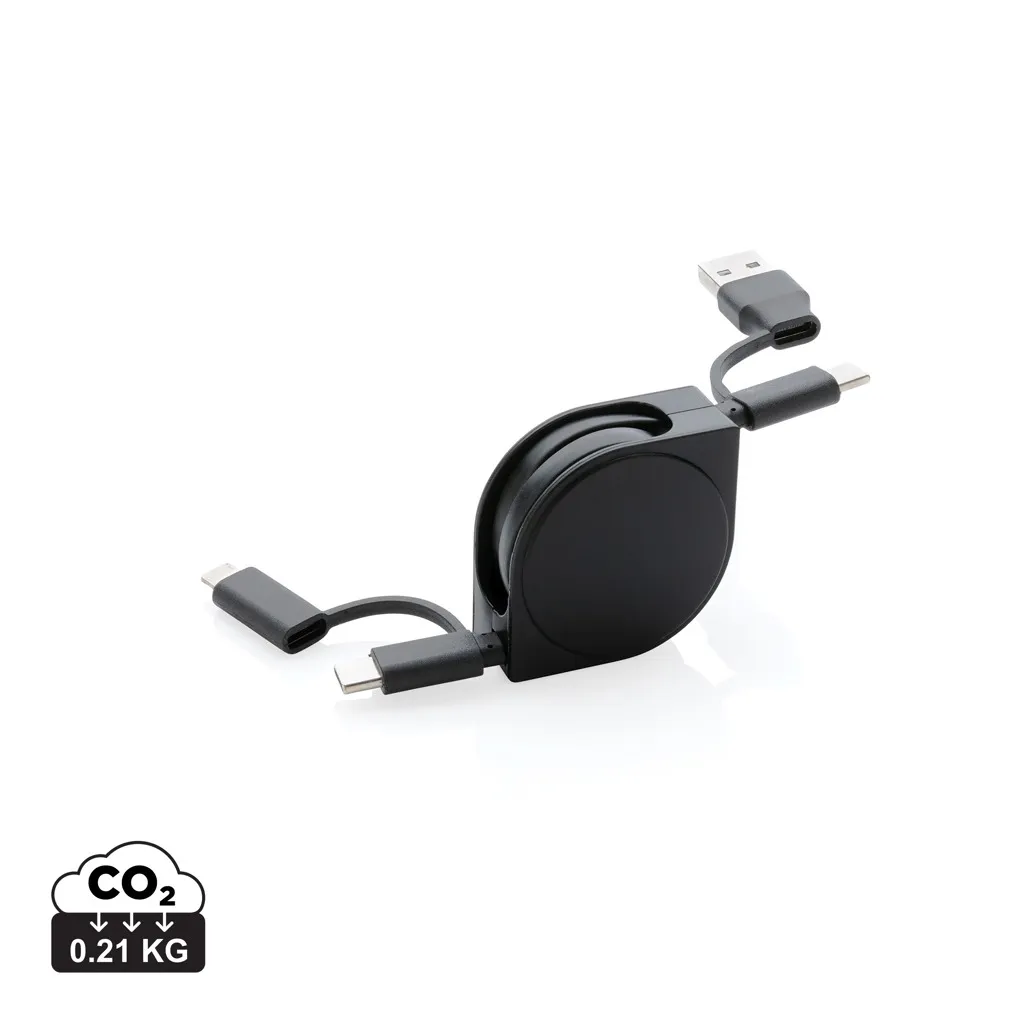 RCS standaard recycled plastic and TPE 4-in-1 kabel zwart