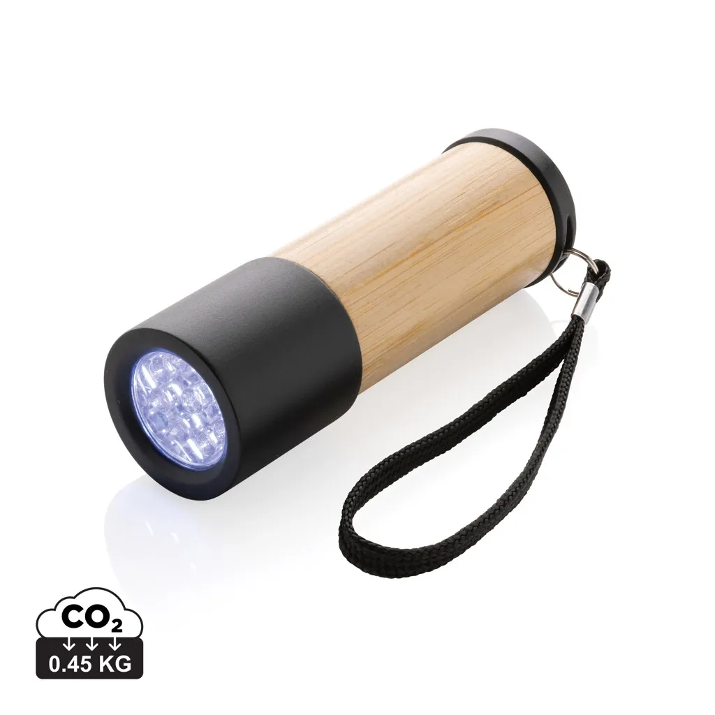 Bamboe- en RCS-gerecycled plastic zaklamp bruin