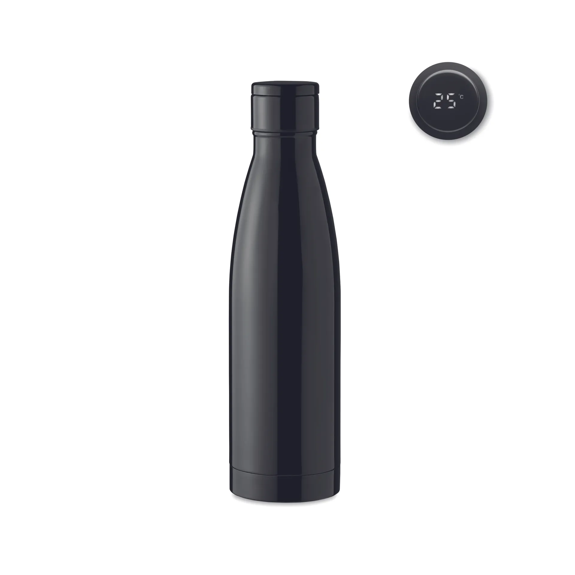 Thermometer fles 500ml Zwart