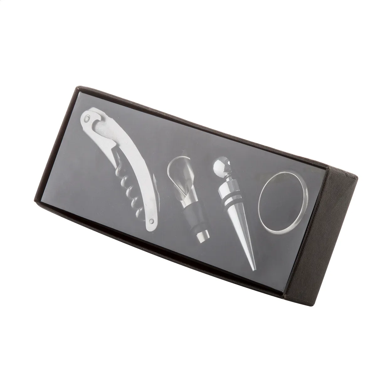 Moristel wijn set zilver