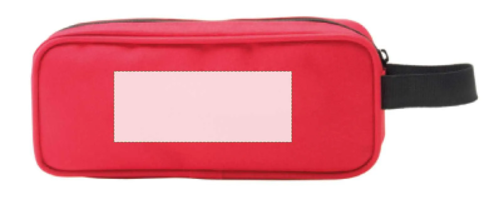 Rode etui Iago van polyester 600D, geschikt voor bedrukking met logo.