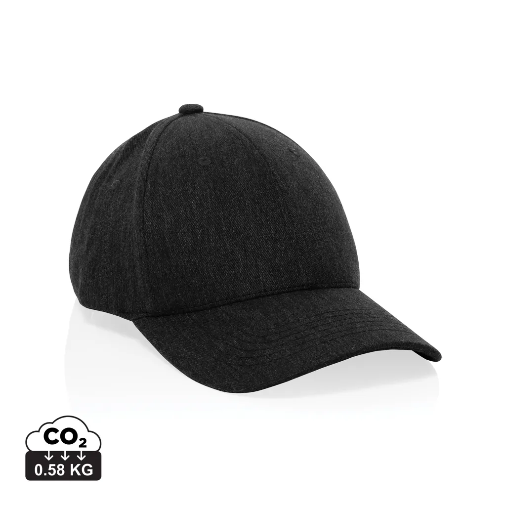 Milo AWARE™ recycled heather 6 paneel cap 200gr zwart