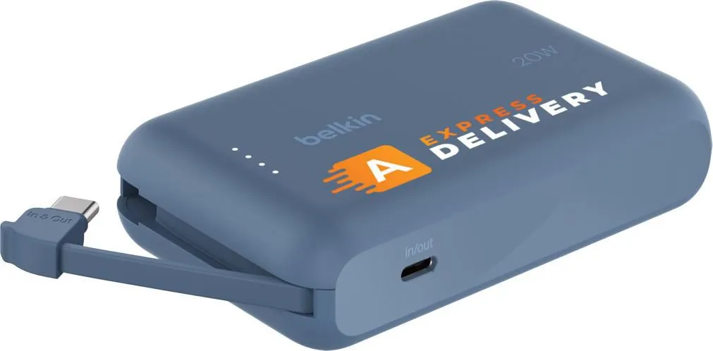 Belkin BoostCharge PowerBank 10K Integrated Cable blauw