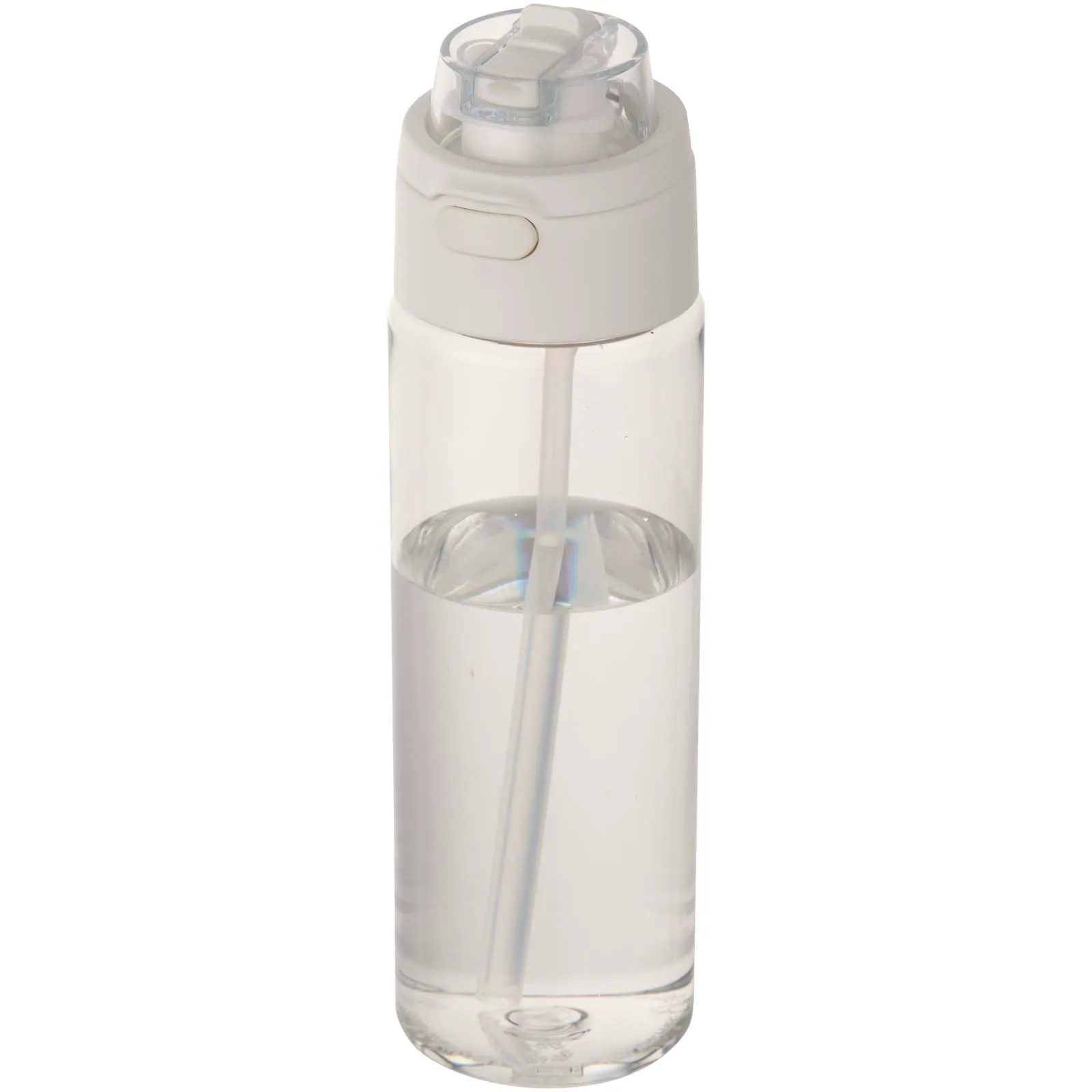 Theron 700 ml RCS-waterfles van gerecycled plastic met een deksel met dubbele functie en een uitklapbaar rietje Transparant helder