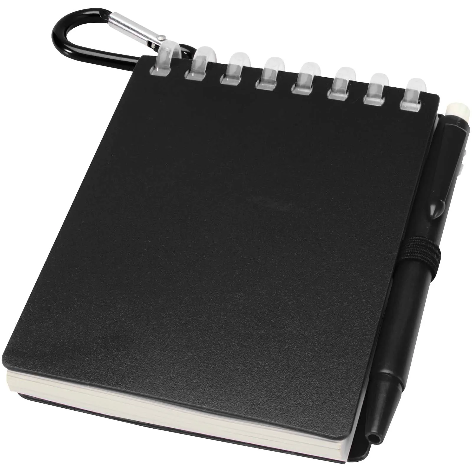 Lig Mini gerecycleerd outdoor notitieboek met zachte kaft en balpen (zwarte inkt) Zwart
