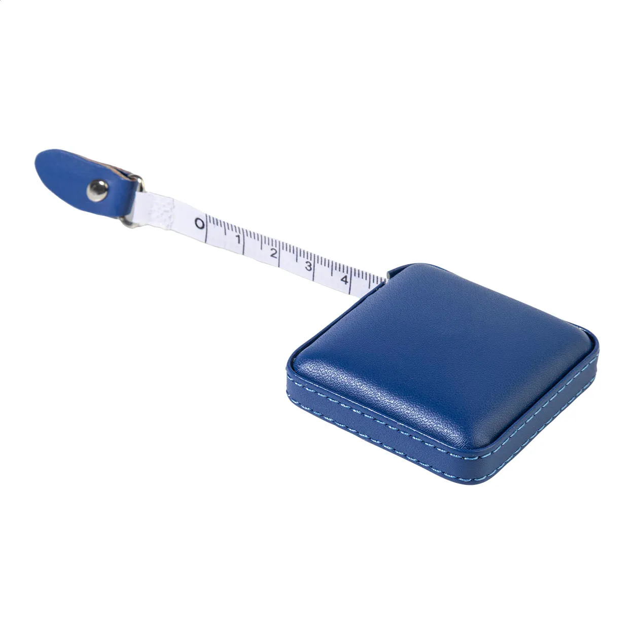Blauw meetlint met witte meetband en centimeterverdeling