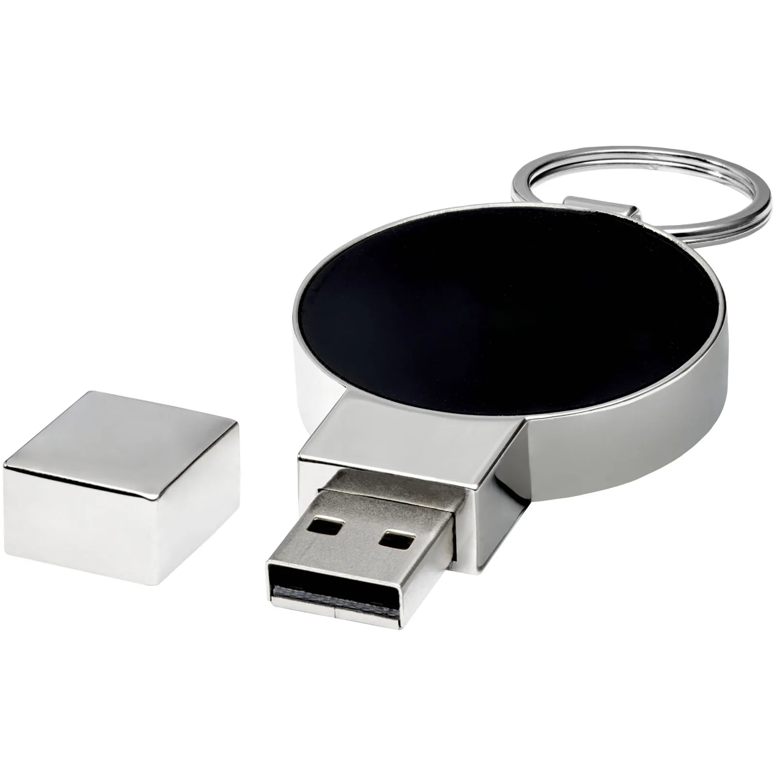 Ronde oplichtende USB Zwart