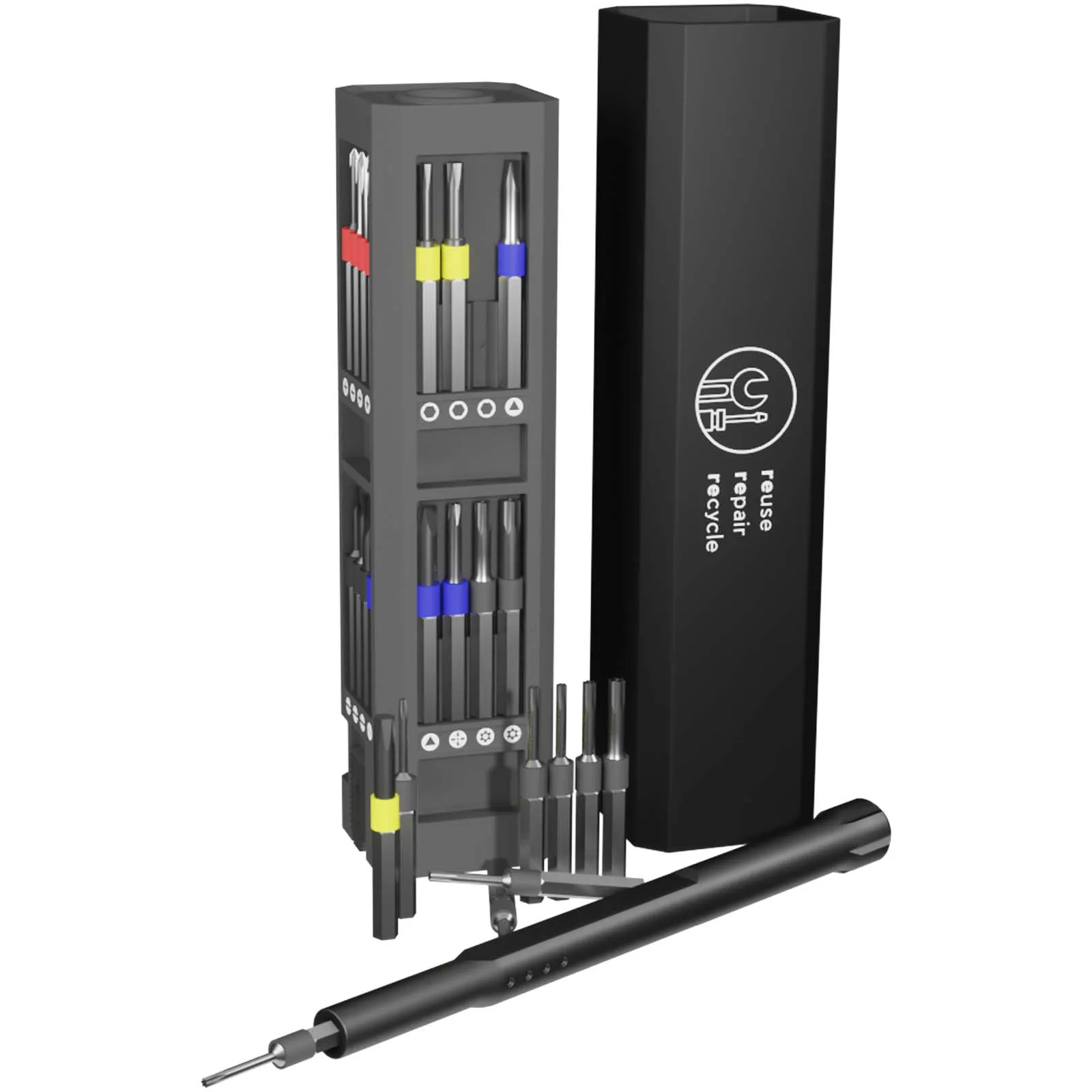 SCX.design T20 30-delige schroevendraaier- en reparatieset in aluminium koffer Zwart