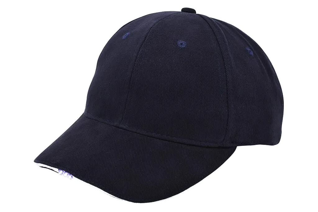 Heavy brushed cap met ledverlichting Navy