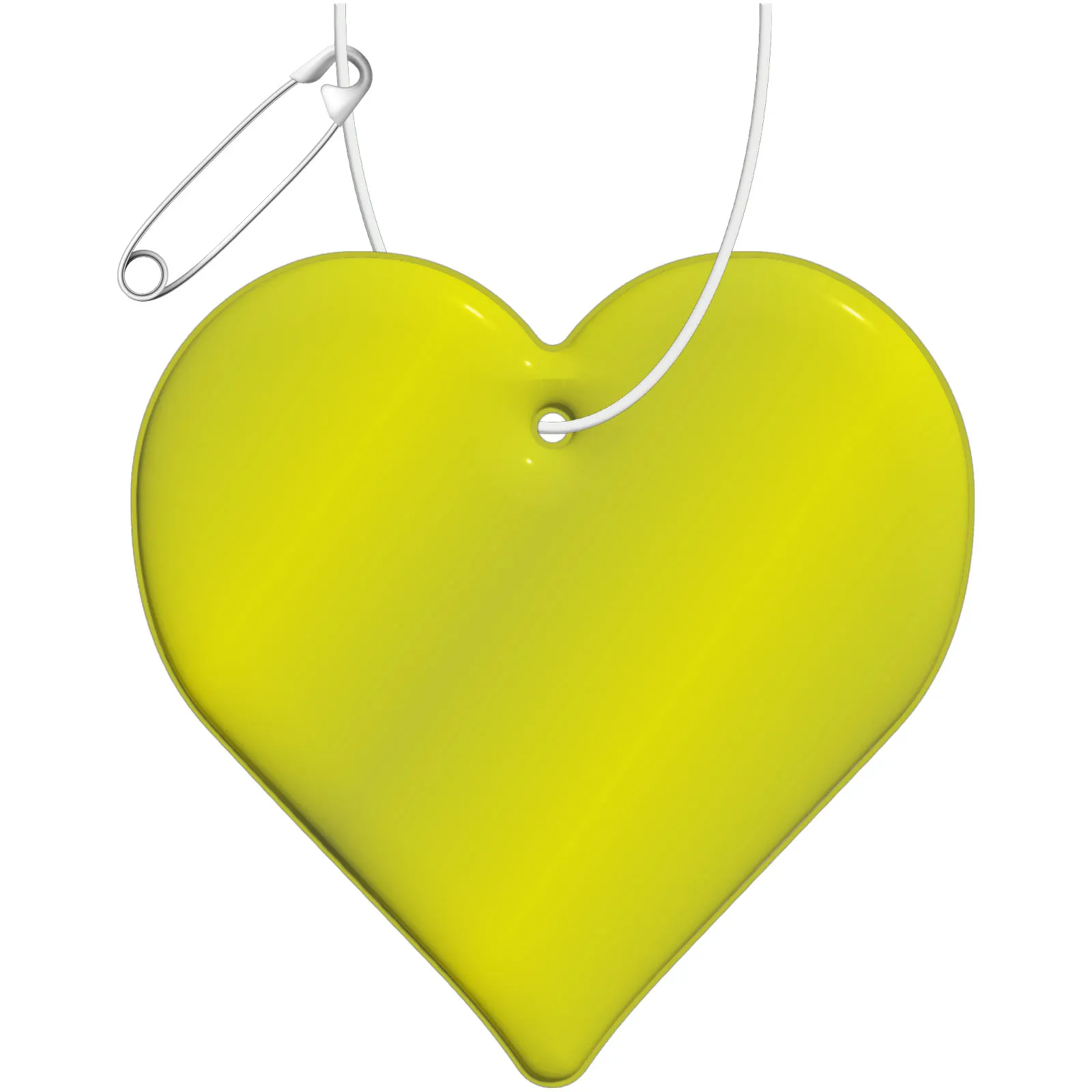 RFX™ H-09 reflecterende TPU hanger met hart Neon geel