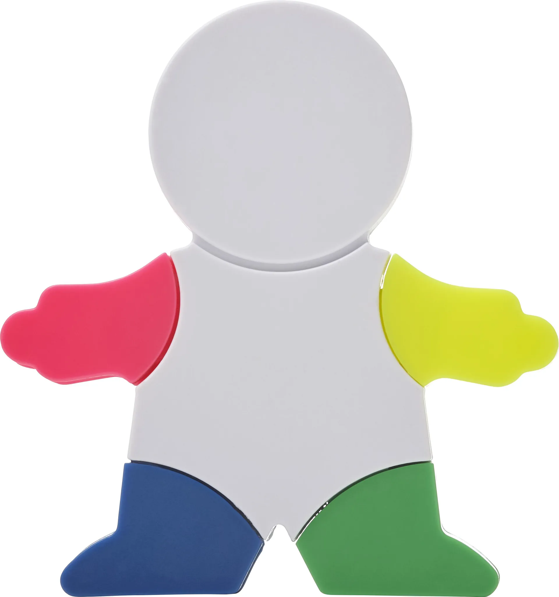 Markeerstiftenset Ella | Poppetjesvorm | 4 kleuren wit