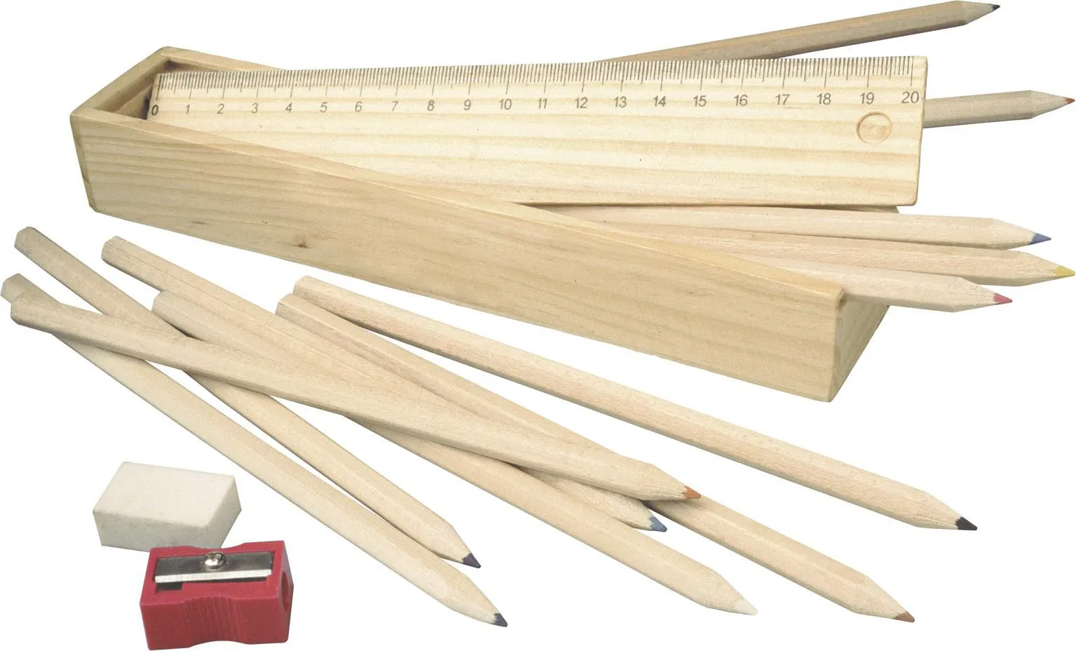 Tekenstift-set Carmelita | Houten doos bruin