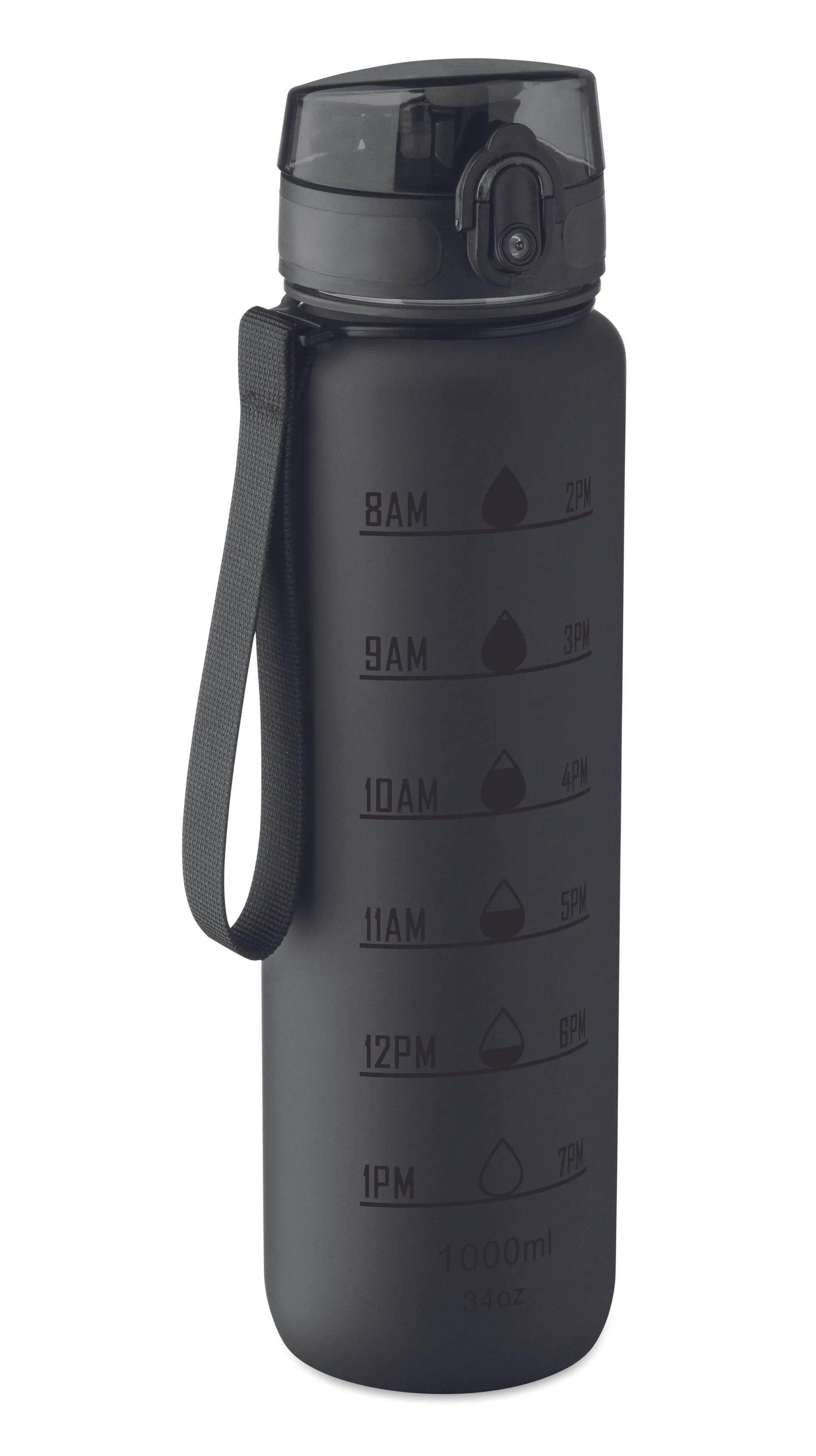 Sportwaterfles RPET 1L Zwart