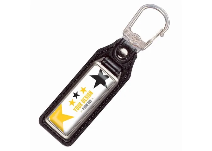 Sleutelhanger metaal Zwart / Zilvermat