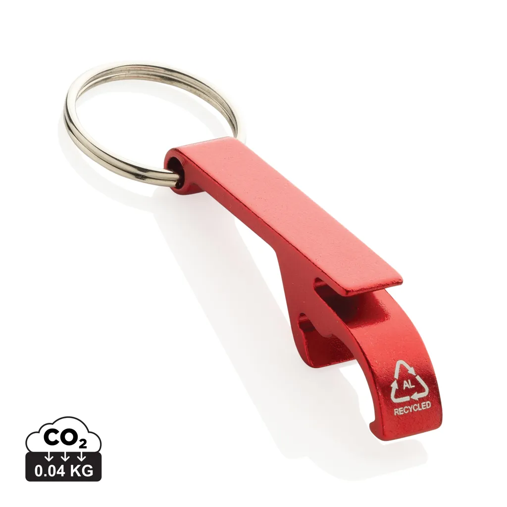 RCS fles- en blikopener van gerecycled aluminium rood