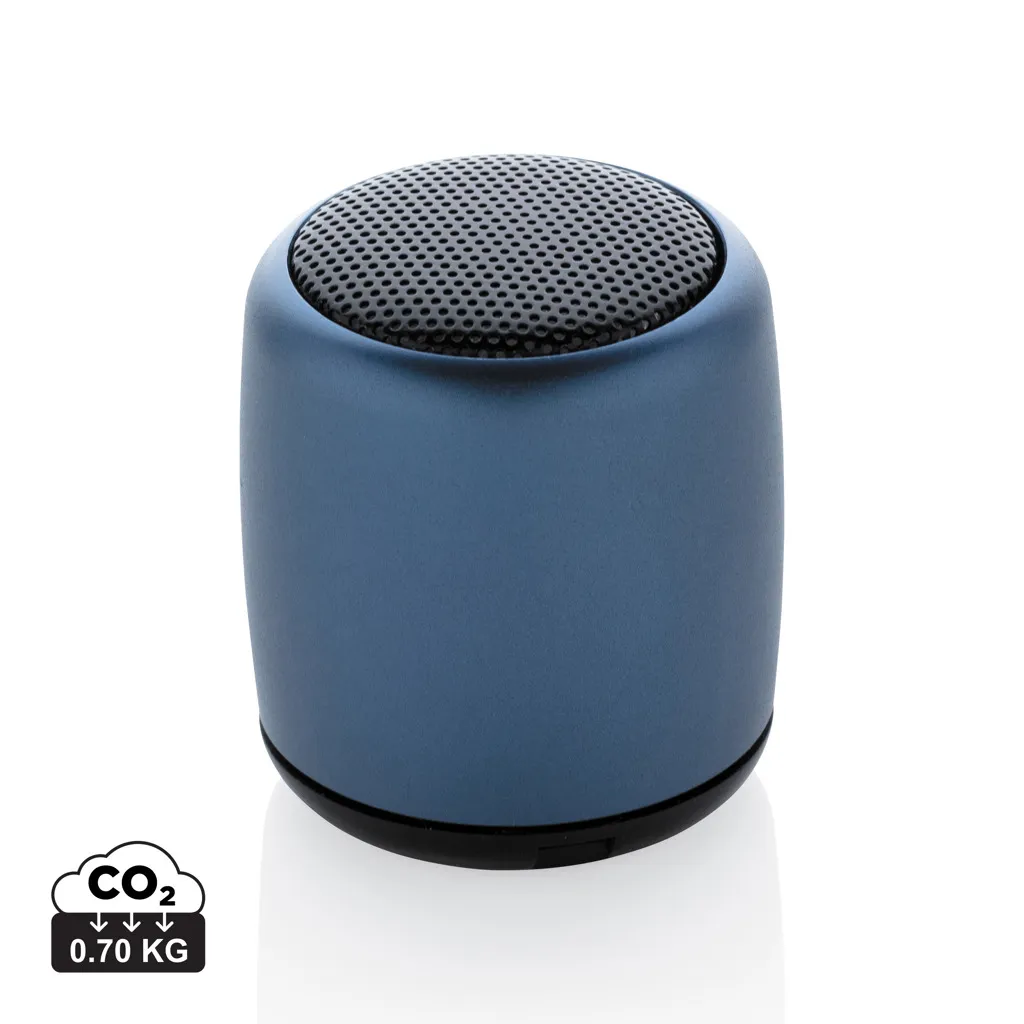 Mini aluminium draadloze speaker blauw