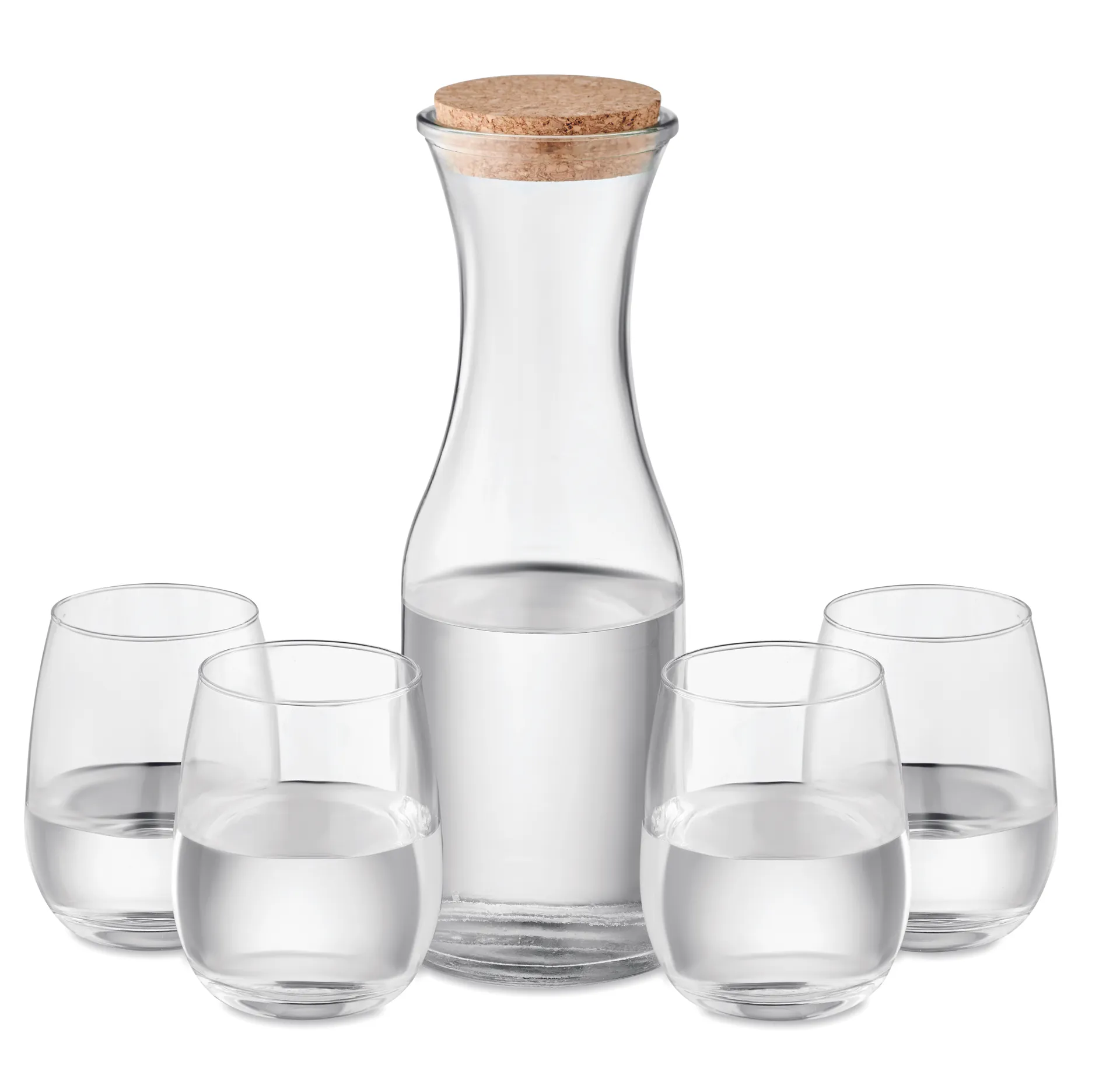 Drankenset gerecycled glas Transparant