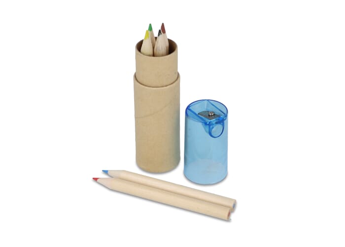 Kleurpotloden in kartonnen koker met slijperdeksel Natuur