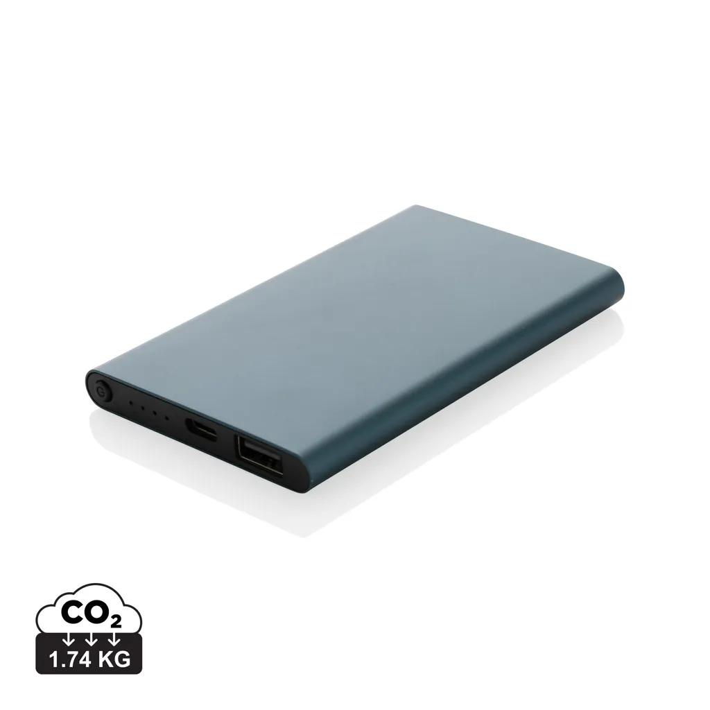 RCS gerecycled plastic/alu 4000 mah powerbank met type C blauw